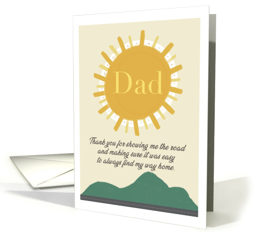 Happy Father's Day Dad Simple Sunshine Green Trees Road card (1765572)