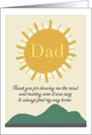 Happy Father’s Day Dad Simple Sunshine Green Trees Road card