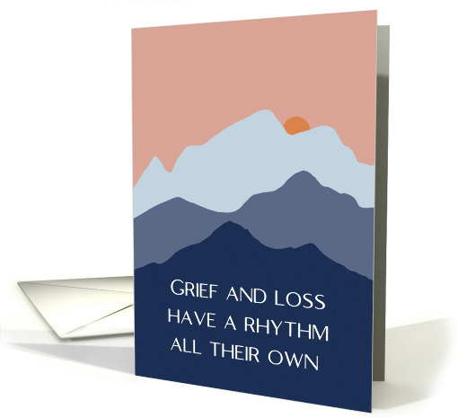 Sympathy Simple Modern Blue Mountain Setting Sun card (1781188)