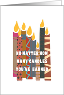 Birthday Candles Typography Colorful Abstract Pattern card