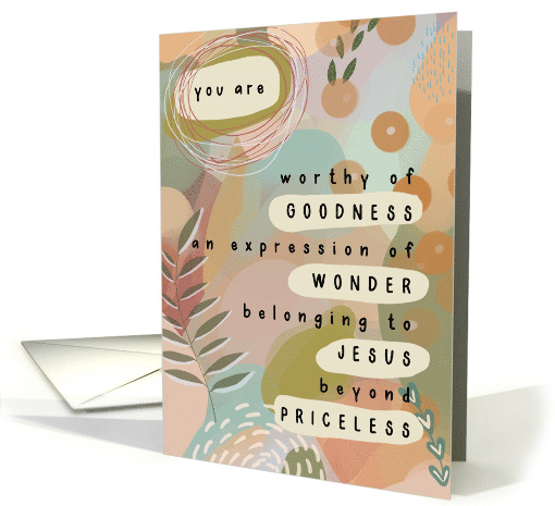 Colorful Whimsical Birthday Christian Typography Abstract Design card