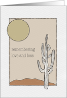 Remembrance Simple Sun Cactus Desert Sketch Scene card