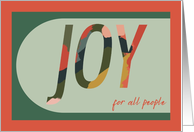 Joy For All People Typography Modern Colorful Religious Christmas Card