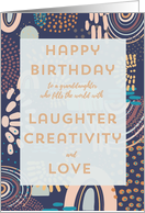Happy Birthday Granddaughter Rainbows Abstract Colorful Dots card