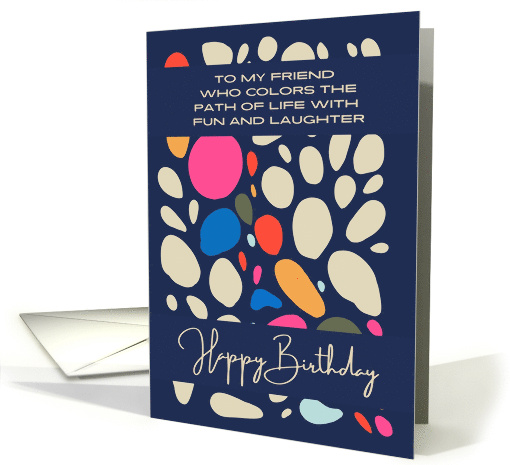 Happy Birthday Friend Playful Colorful Abstract Shapes... (1818330)