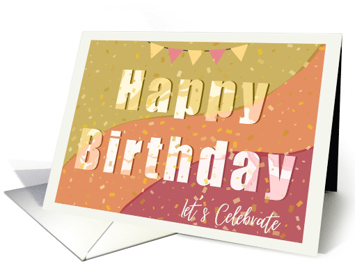 Happy Birthday Let's Celebrate Typography Confetti card (1818332)