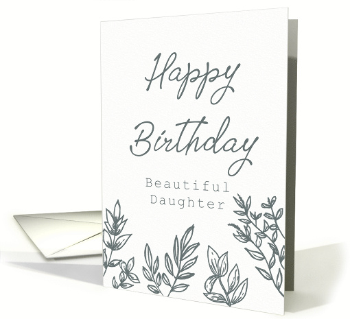 Happy Birthday Daughter Botanical Sketch Green card (1823000)