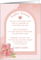 Happy Easter Remembrance Pink Watercolor Flowers card