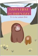 Happy First Mother’s Day Cute Mama Bear Outdoors Nature card