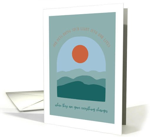 Loss of Pet Sympathy Modern Sun Green and Blue Waves card (1831642)