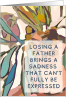 Loss of a Father Typography Abstract Colorful Botanical card