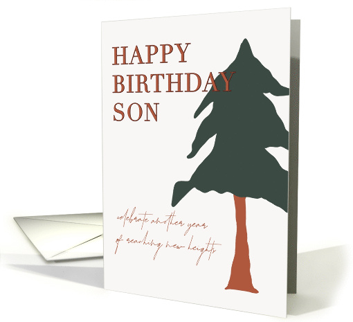Happy Birthday Son Simple Green Tree card (1892496)
