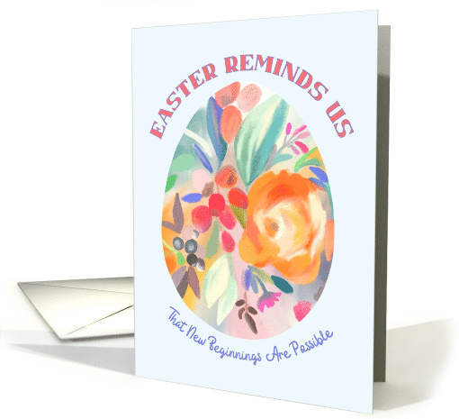 Easter Reminds Us Typography Watercolor Flowers Egg card (1907876)