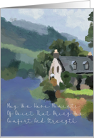 Peaceful Nature Scene with Cottage Sympathy Card