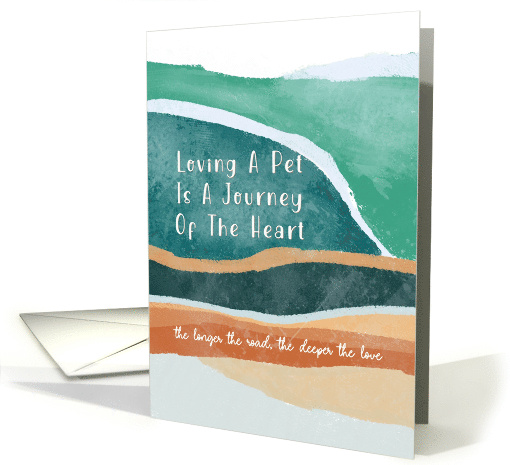 Loss of Pet Typography Abstract Paths and Hills Sympathy card