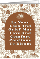 Simple Hand Drawn Sketch Floral Pattern With Arch Sympathy Card