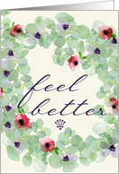 Blank Inside Soft Watercolor Flowers Feel Better card