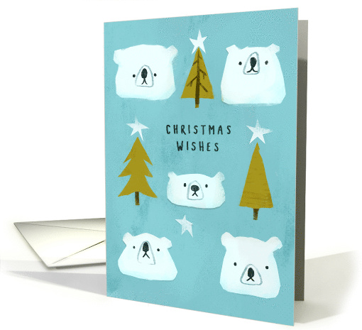 Christmas Wishes Polar Bears, Trees and Stars card (1753486)
