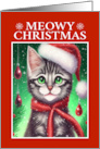 Christmas for Cat Owner Cute Cat with Red Scarf card
