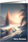 Christmas Snowy Winter Landscape in Sunlight card