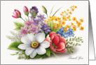 Thank You Gratitude Colorful Bunch of Flowers card