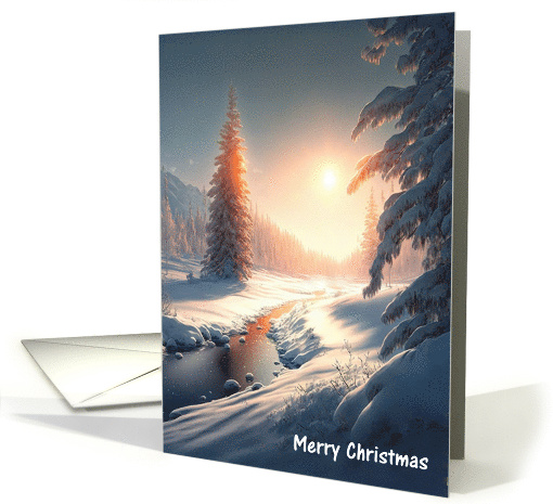 Christmas Snowy Winter Landscape in Sunlight card (1751680)