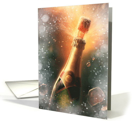 Happy New Year's Party Champagne Bottle card (1751756)