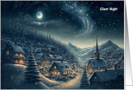 Christmas Silent Night Snowy Winter Landscape card