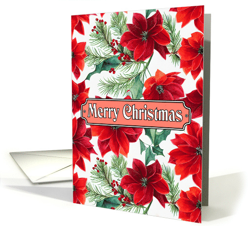 Christmas Poinsettia Flowers Mistletoe card (1751896)