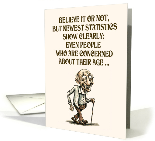 Birthday Funny Saying Joke Old Man Walking Stick card (1752520)