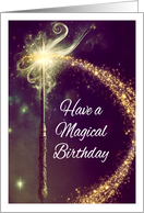 Birthday Magic Wand Magical Sparkles Stars card
