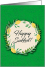 Happy Sukkot Card with Etrog and Decorative Leaves card