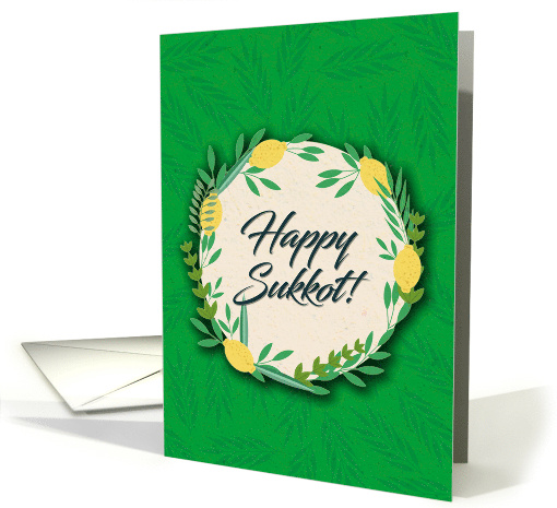 Happy Sukkot Card with Etrog and Decorative Leaves card (1792658)