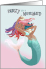Mermaid Shakes Her Tail Fins on Her Birthday card