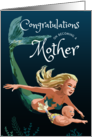Mother’s Day Mermaid Swimming with Her New Baby card