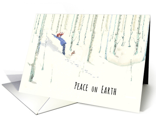Creating a Snow Angel in the Silent Woods with the Snow Falling card