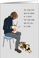 The Musician Played Sweet Banjo Songs For His Dog card