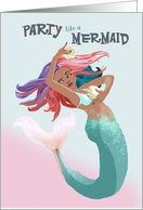 Mermaid Shakes Her Tail Fins on Her Birthday card