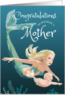 Mother’s Day Mermaid Swimming with Her New Baby card