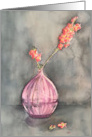 Thinking of you for Flower Lover Pink Quince in Lavender Vase card
