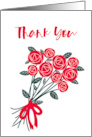 Thank You with a Bouquet of Red Roses card
