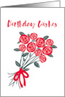 Birthday Wishes with a Bunch of Art Nouveau Red Roses card