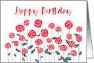 Wishing a Very Happy Birthday in a Field of Roses card