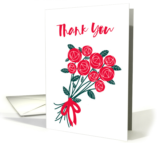 Thank You with a Bouquet of Red Roses card (1758240)