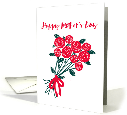 Happy Mother's Day with a Bunch of Red Roses card (1758244)