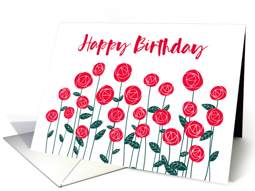 Wishing a Very Happy Birthday in a Field of Roses card (1758250)