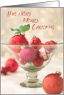 Christmas Ornaments in a Bowl with Twinkle Lights card