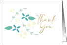 Thank You with Green leaves card