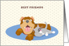 Best Friends cat and dog peaut butter and jelly card