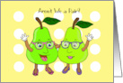 Aren’t We a Pair friendship cute green pears hugging card